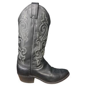 Vintage Justin Men’s Black Leather Western Cowboy Boots Size US 7 D